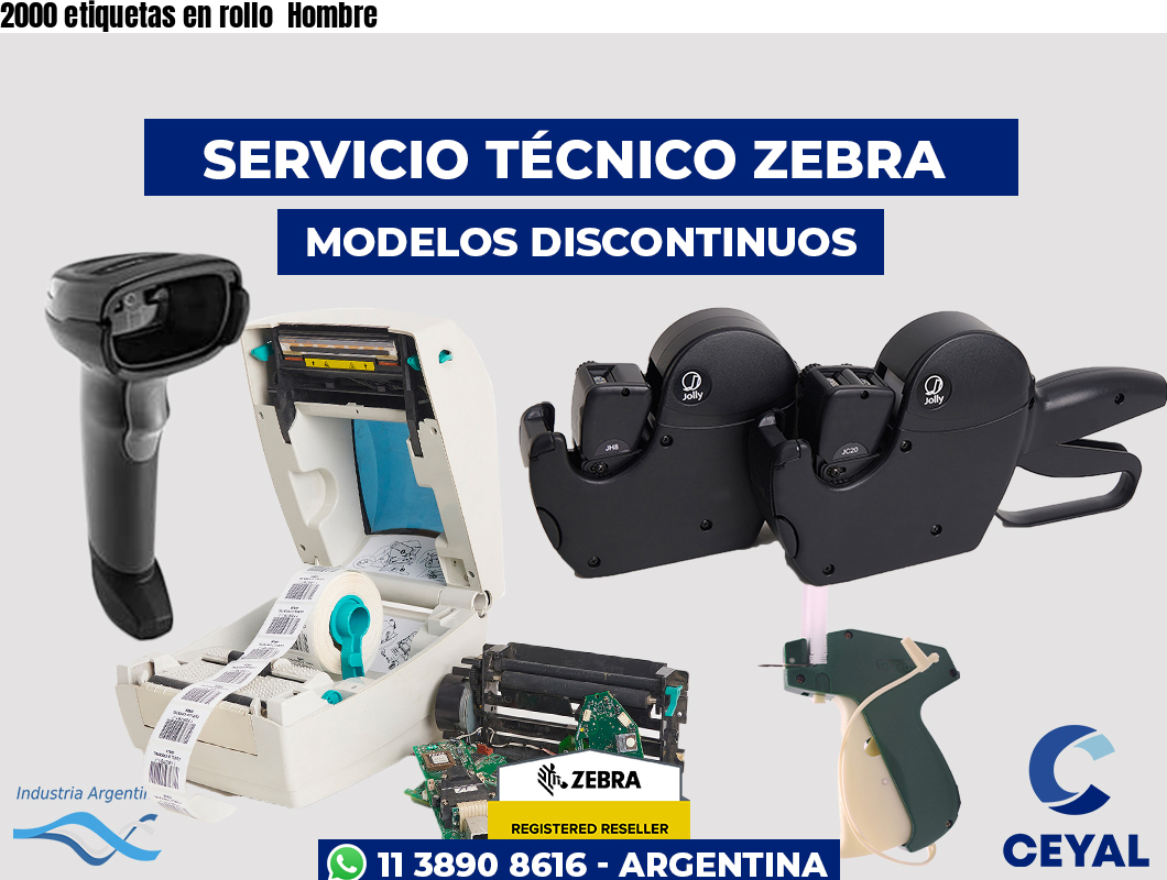 2000 etiquetas en rollo  Hombre
