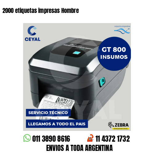 2000 etiquetas impresas Hombre