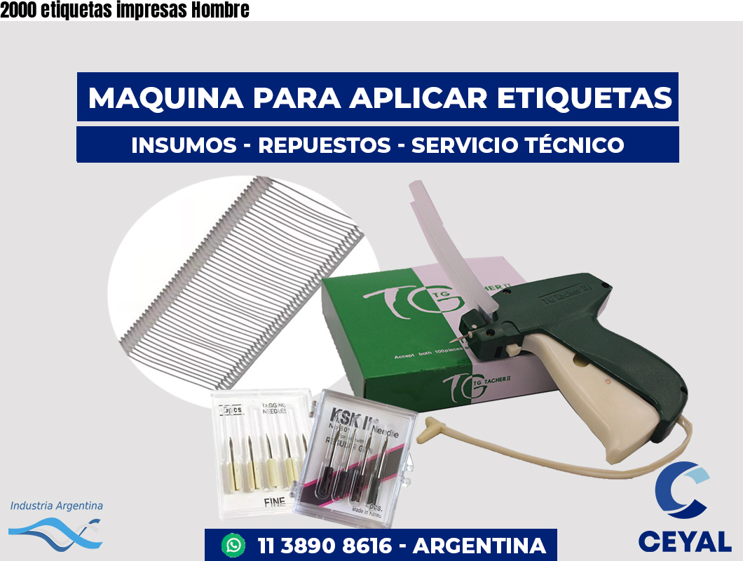 2000 etiquetas impresas Hombre