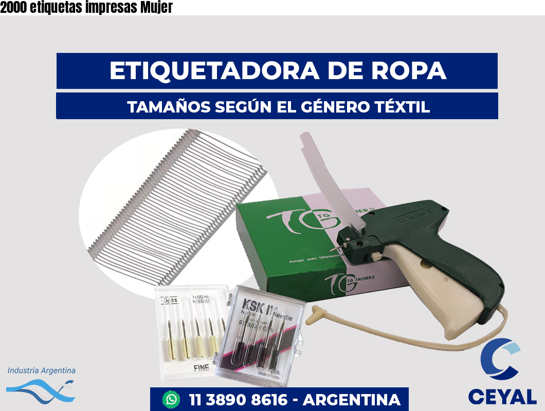 2000 etiquetas impresas Mujer