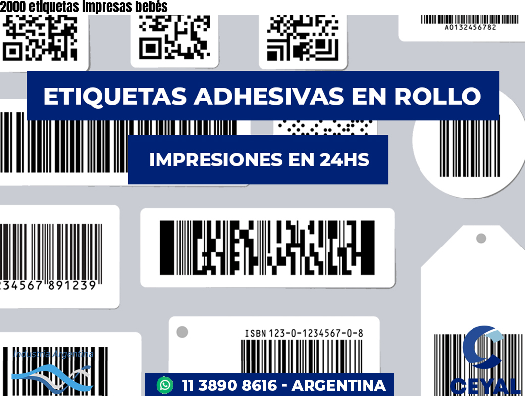 2000 etiquetas impresas bebés