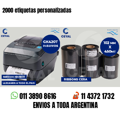 2000 etiquetas personalizadas