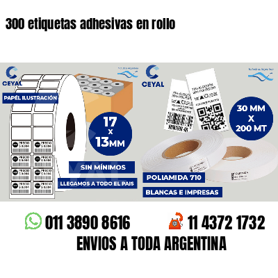 300 etiquetas adhesivas en rollo