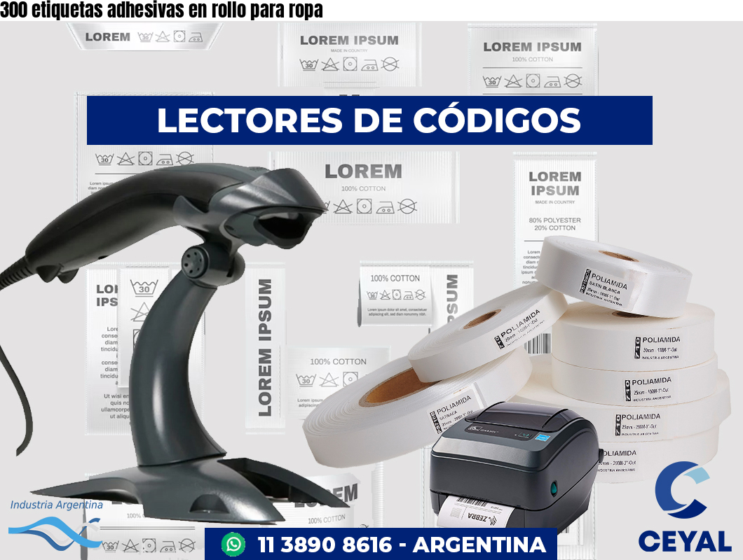 300 etiquetas adhesivas en rollo para ropa