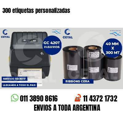 300 etiquetas personalizadas