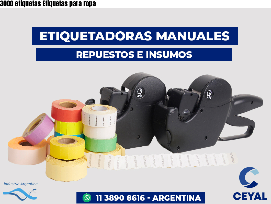 3000 etiquetas Etiquetas para ropa