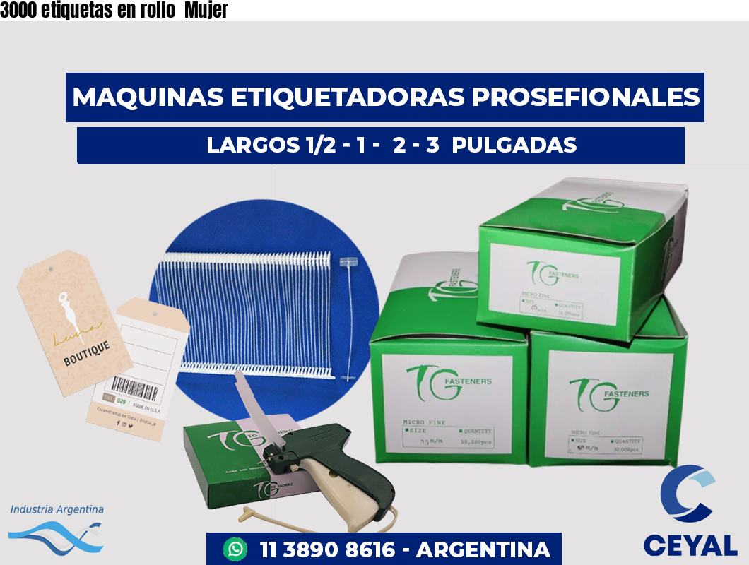 3000 etiquetas en rollo  Mujer