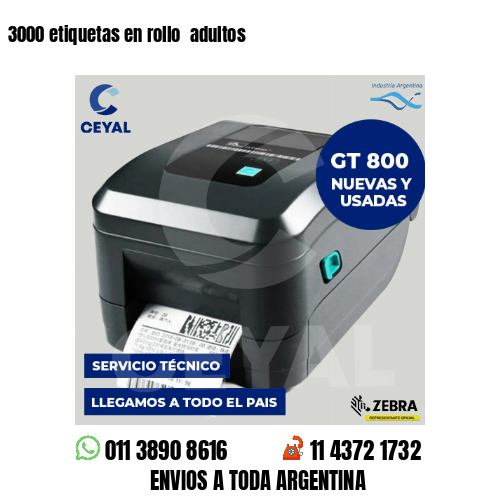3000 etiquetas en rollo  adultos
