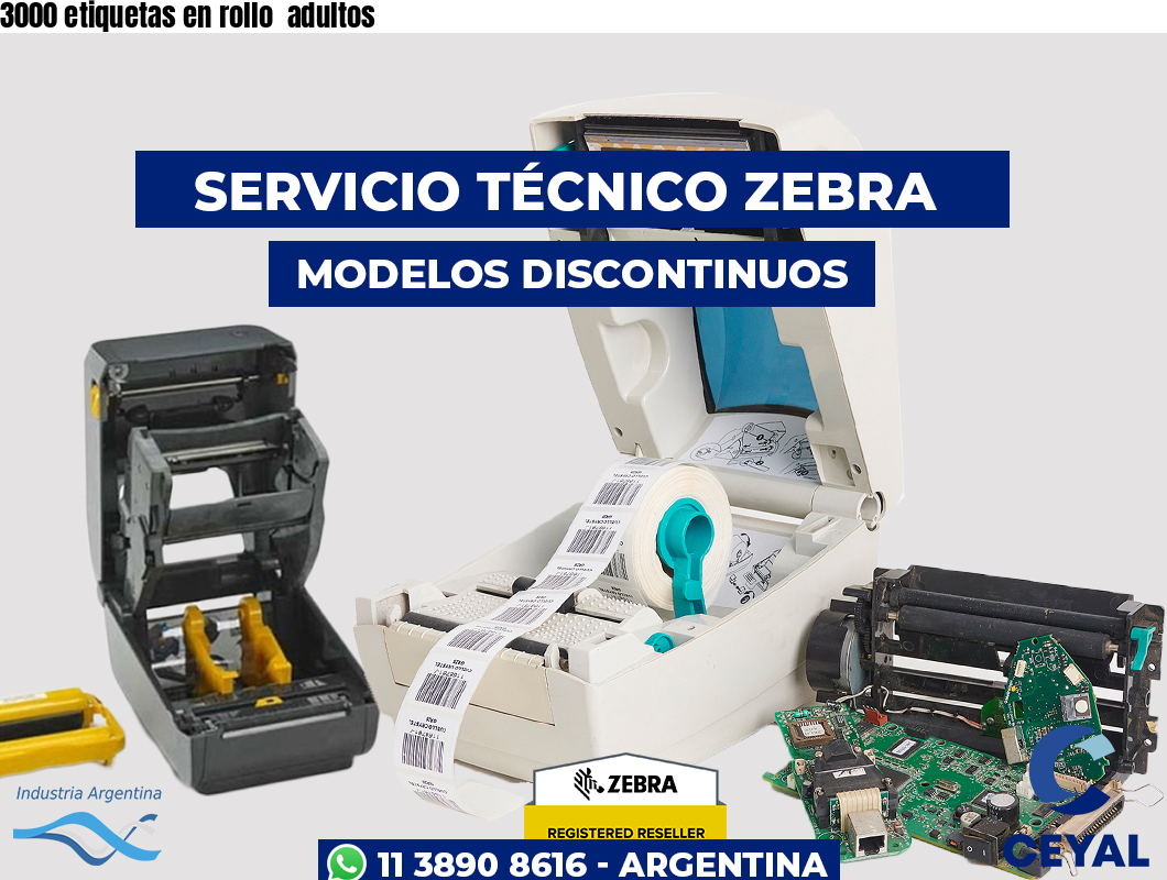 3000 etiquetas en rollo  adultos