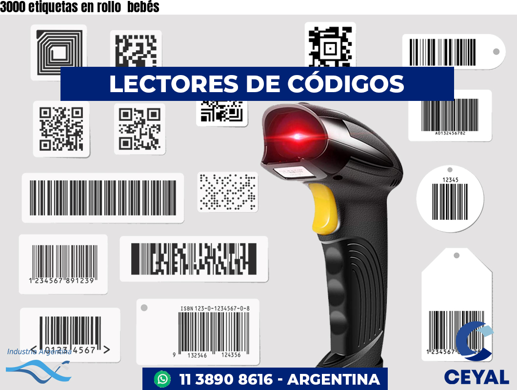 3000 etiquetas en rollo  bebés