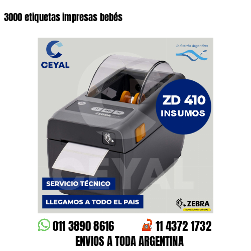 3000 etiquetas impresas bebés