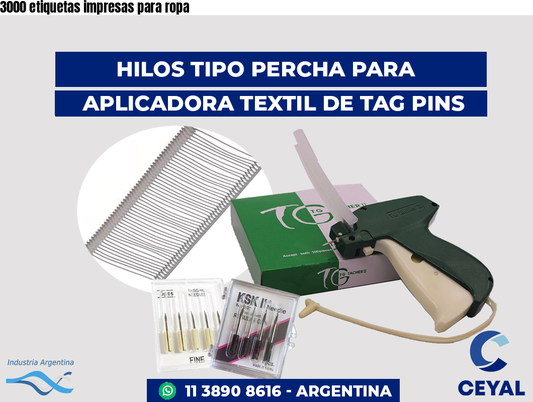 3000 etiquetas impresas para ropa