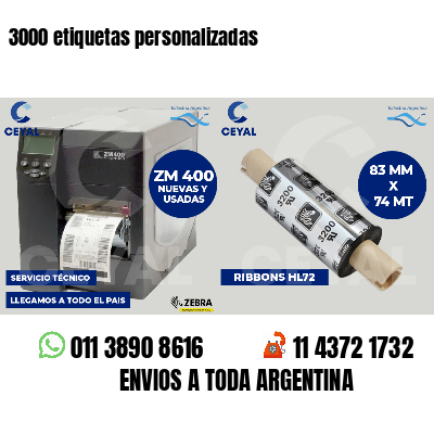 3000 etiquetas personalizadas