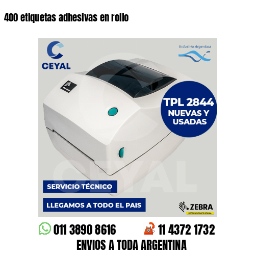 400 etiquetas adhesivas en rollo