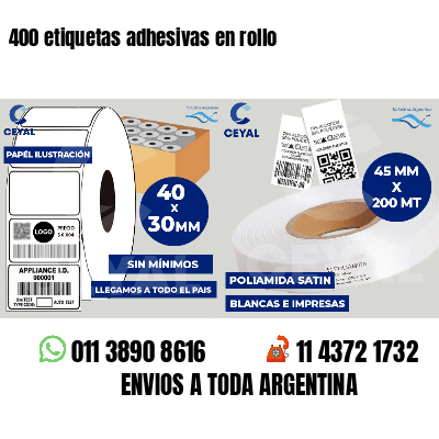 400 etiquetas adhesivas en rollo