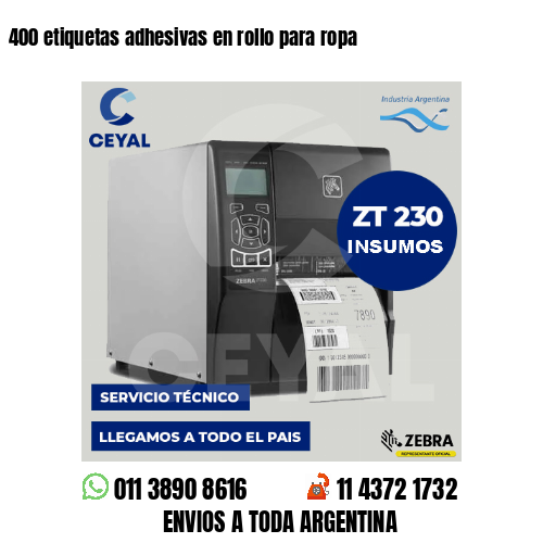400 etiquetas adhesivas en rollo para ropa