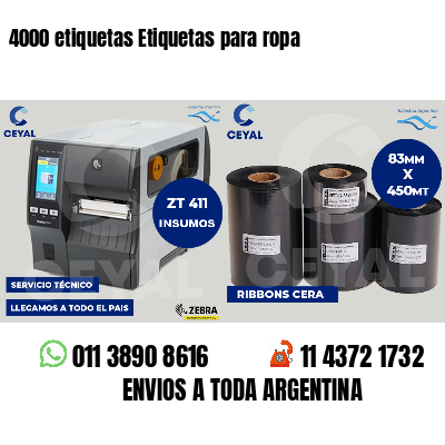 4000 etiquetas Etiquetas para ropa