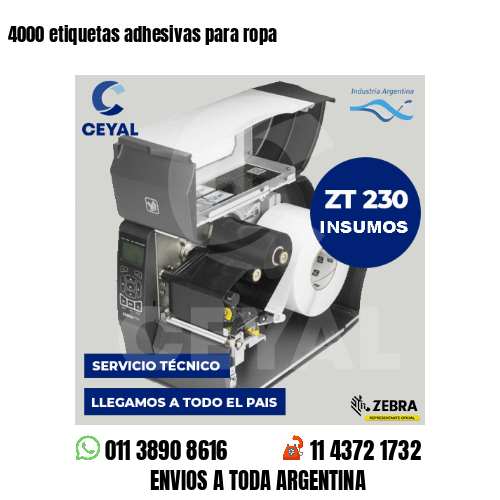 4000 etiquetas adhesivas para ropa