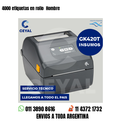 4000 etiquetas en rollo  Hombre