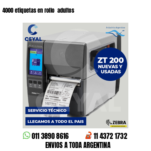 4000 etiquetas en rollo  adultos