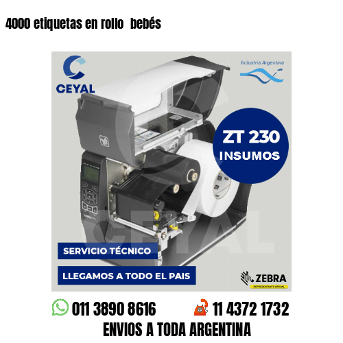 4000 etiquetas en rollo  bebés