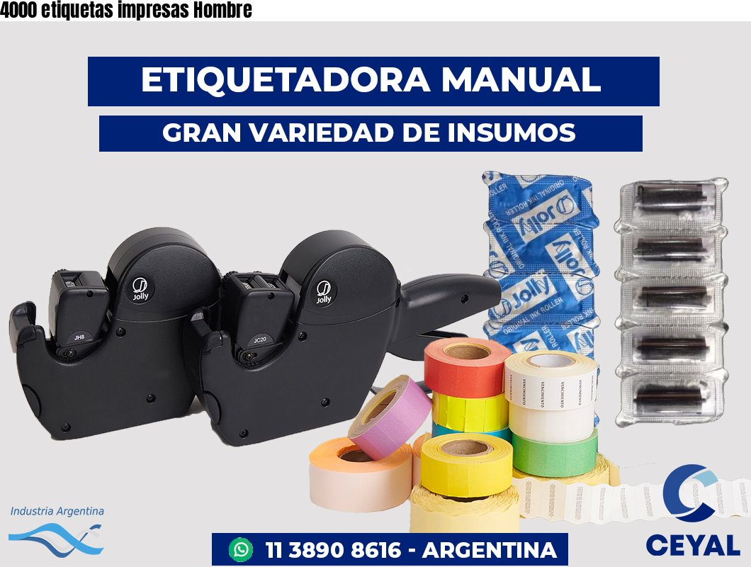 4000 etiquetas impresas Hombre