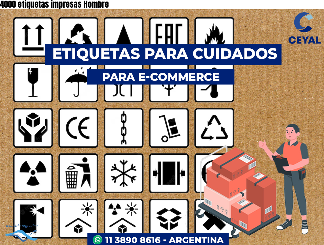 4000 etiquetas impresas Hombre