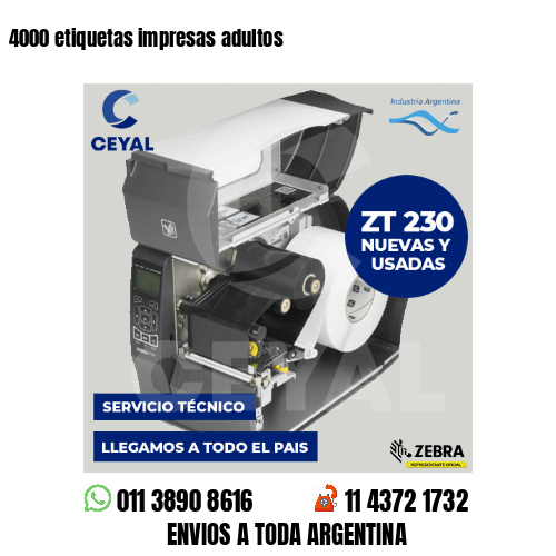 4000 etiquetas impresas adultos