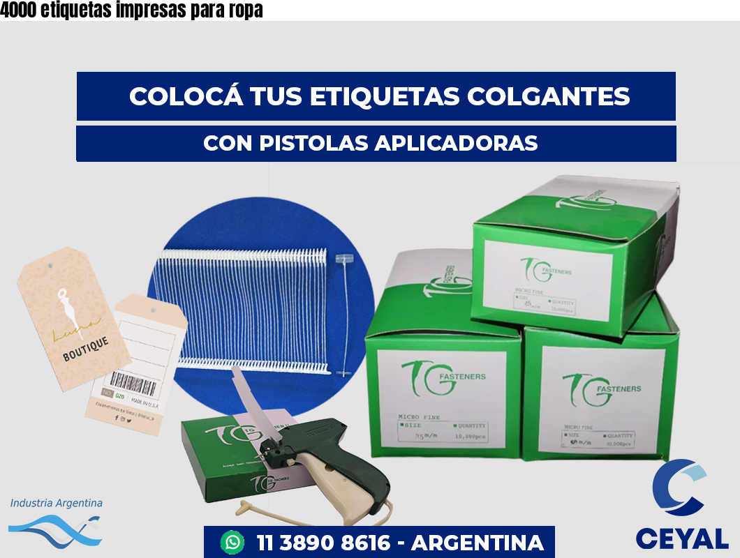4000 etiquetas impresas para ropa