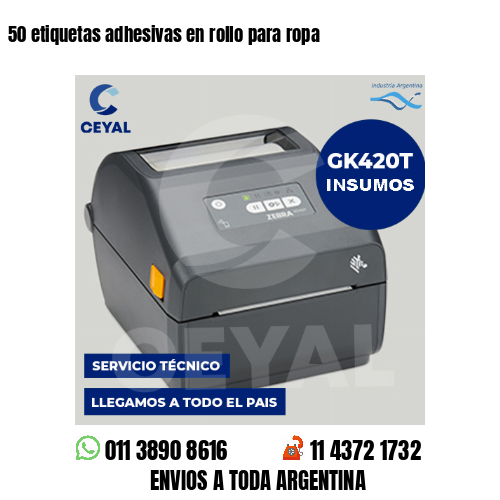 50 etiquetas adhesivas en rollo para ropa