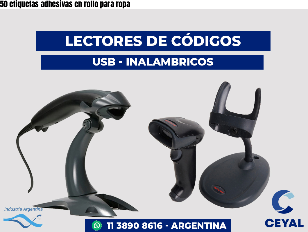 50 etiquetas adhesivas en rollo para ropa