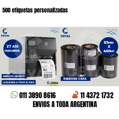 500 etiquetas personalizadas