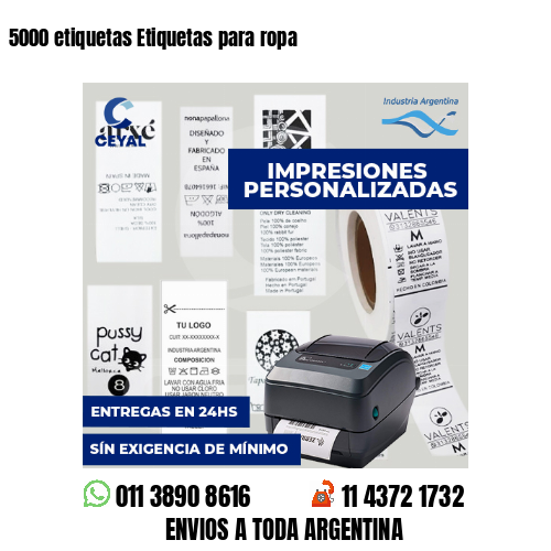 5000 etiquetas Etiquetas para ropa