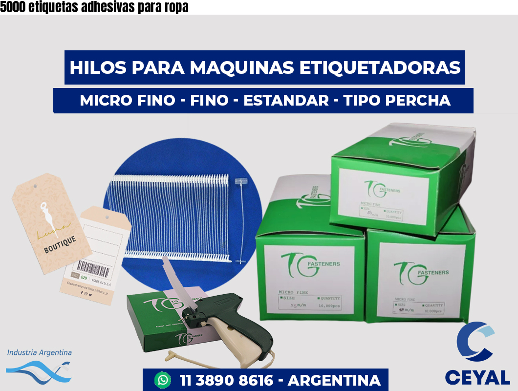 5000 etiquetas adhesivas para ropa