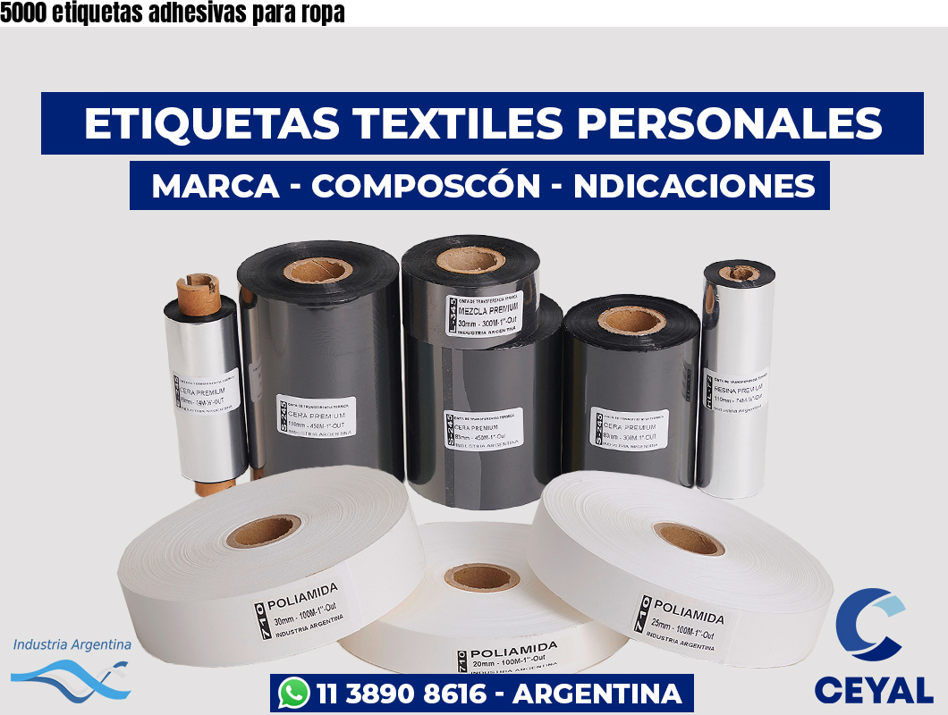 5000 etiquetas adhesivas para ropa