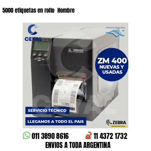 5000 etiquetas en rollo  Hombre