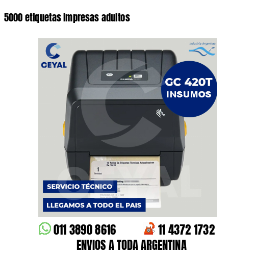 5000 etiquetas impresas adultos