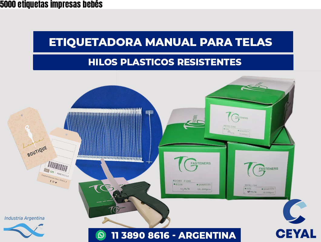 5000 etiquetas impresas bebés