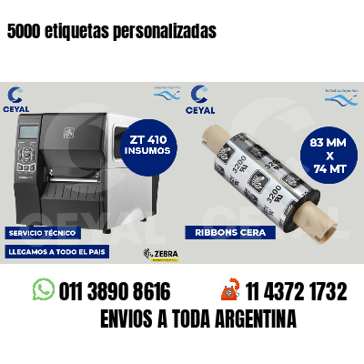 5000 etiquetas personalizadas