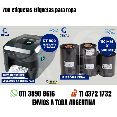 700 etiquetas Etiquetas para ropa