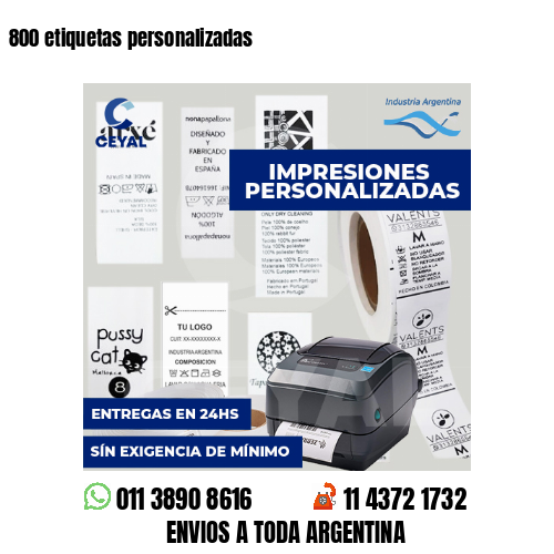 800 etiquetas personalizadas