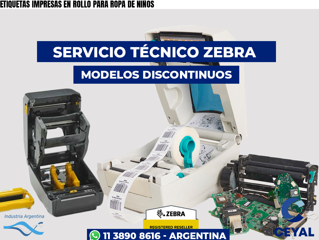 ETIQUETAS IMPRESAS EN ROLLO PARA ROPA DE NIÑOS