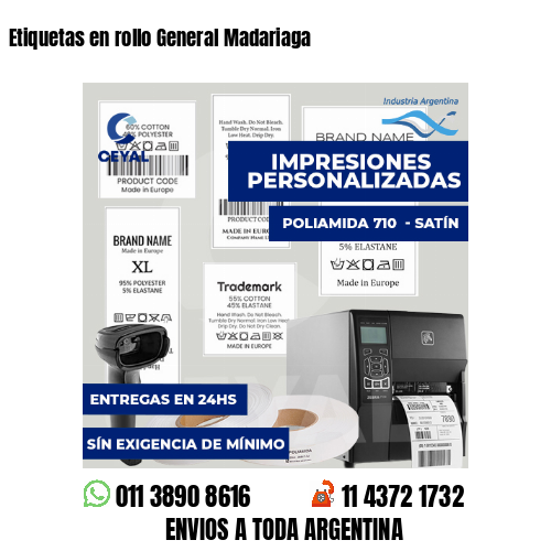 Etiquetas en rollo General Madariaga