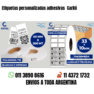 Etiquetas personalizadas adhesivas  Cariló