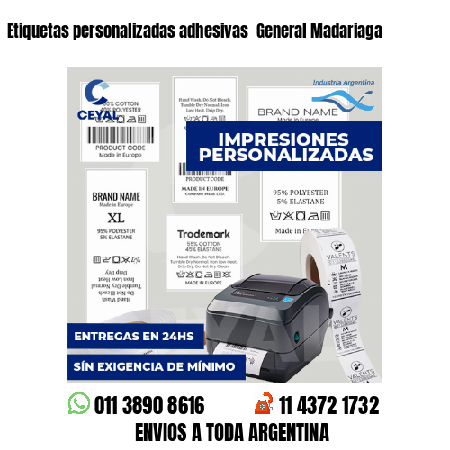 Etiquetas personalizadas adhesivas  General Madariaga