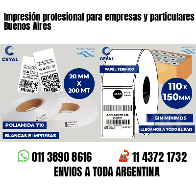 Impresión profesional para empresas y particulares Buenos Aires