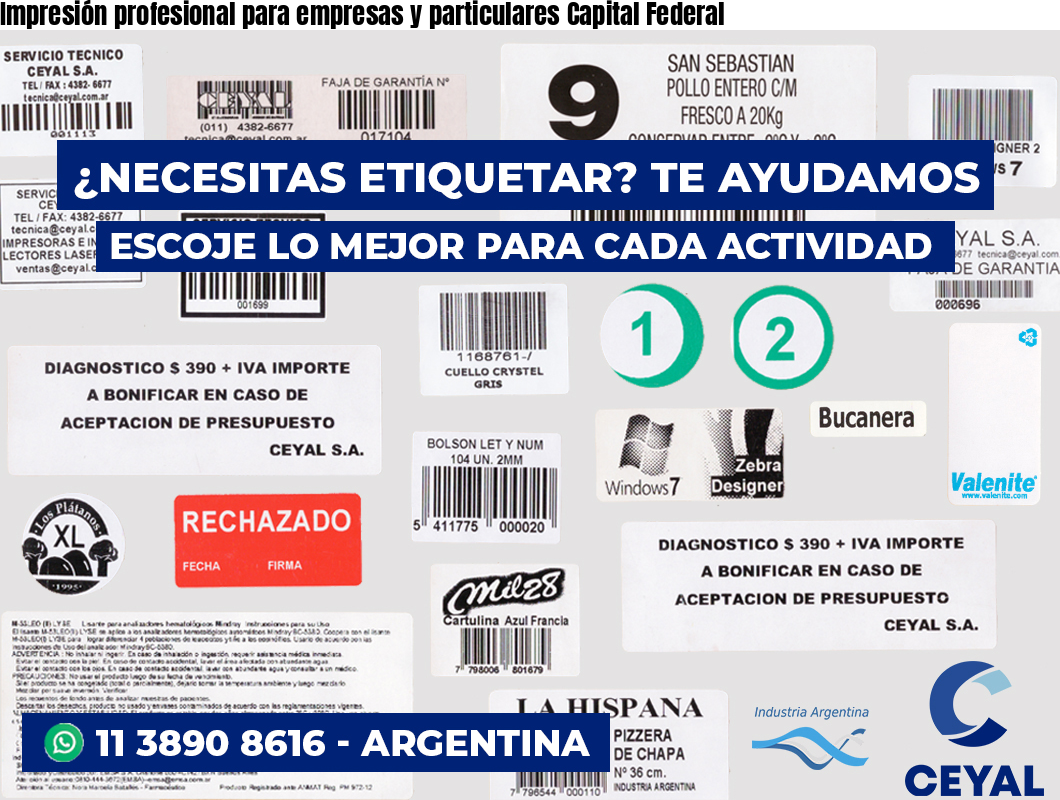 Impresión profesional para empresas y particulares Capital Federal