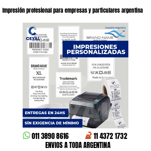 Impresión profesional para empresas y particulares argentina