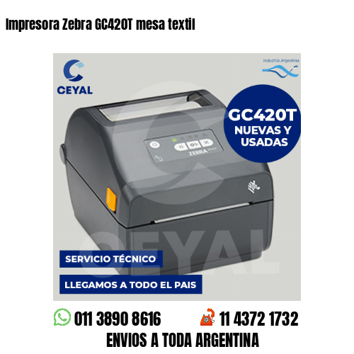 Impresora Zebra GC420T mesa textil