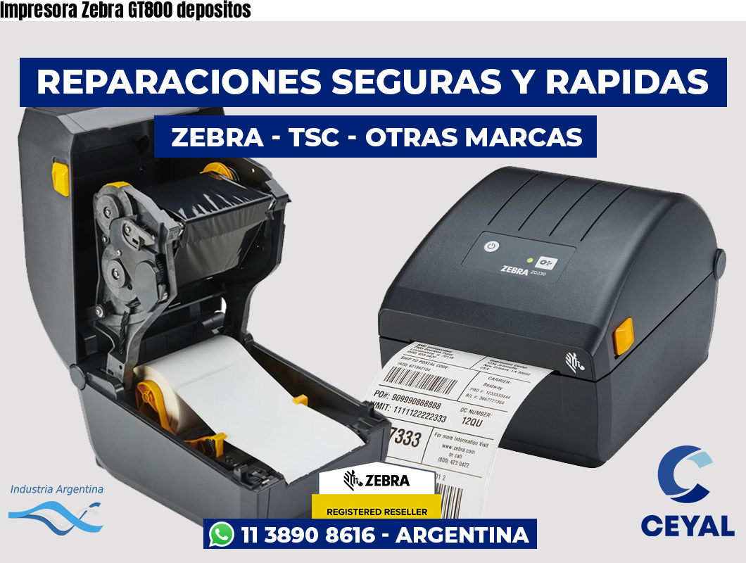 Impresora Zebra GT800 depositos